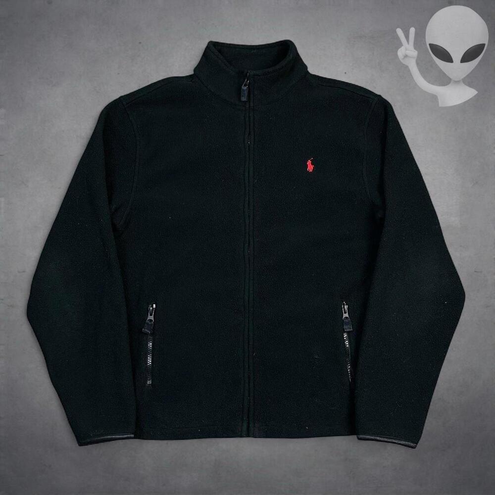 Polo Ralph Lauren Men's Fleece Jacket Size Small Black Cozy - Picture 2 of 5